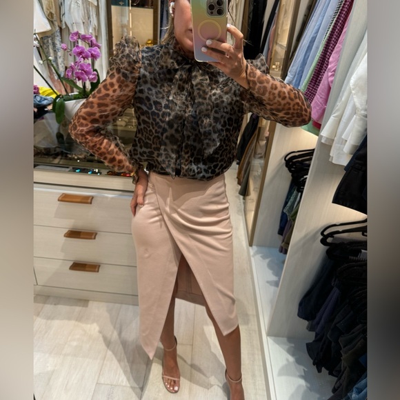 NICHOLAS
Ponte Wrap-Front Pencil Skirt, Nude - Picture 3 of 8